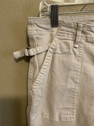 BY ANTHROPOLOGIE Utility KHAKI Pantalone donna in twill di cotone elasticizzato alla caviglia taglia 31 - Foto 4 di 8