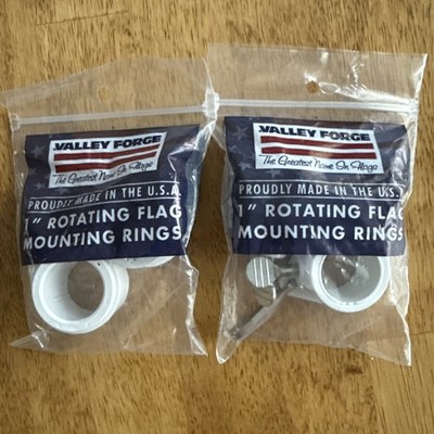 NEW -  Two VALLEY FORGE 1'' Rotating Flag Mounting Ring Pairs MADE IN USA