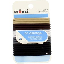 2 Pack Scunci No Damage Everyday Hair Elastics, 18 Ct