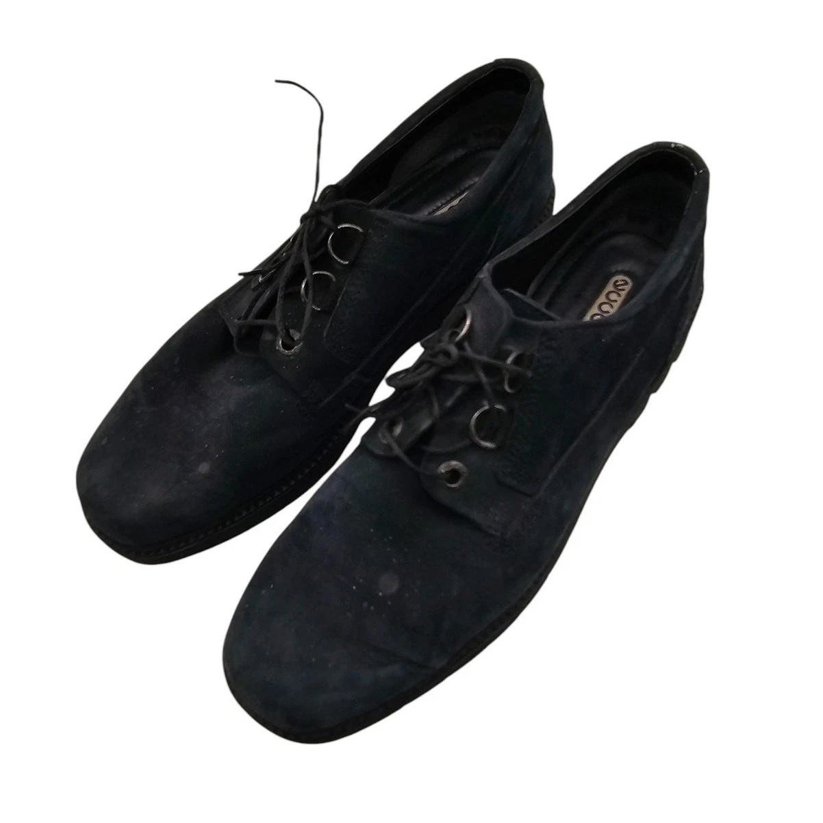 Scarpe stringate Ecco Soft da donna in pelle Oxford nere scamosciate taglia 40 US9 5