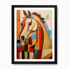 Horse Abstract Pop Art 8 Art Print Framed Wall Art Poster Canvas Print Picture