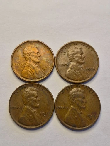 EF+ to AU+ 1909-VDB, 1928, 1931-D & 1942-S SCARCE LINCOLN WHEAT PENNIES Stunners