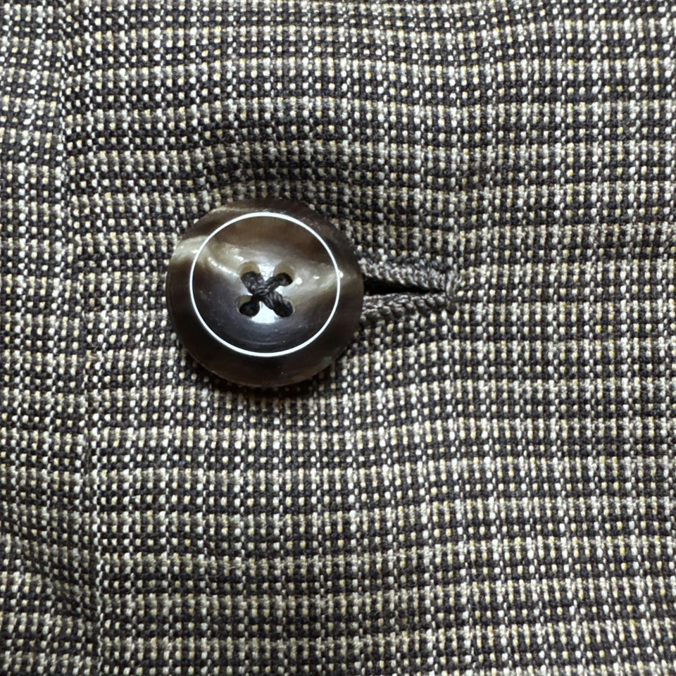 Chaqueta Abrigo Deportivo de Lana Oxxford Clothes Renacimiento 48L Super 120s Marrón a Cuadros Foto 3 de 4