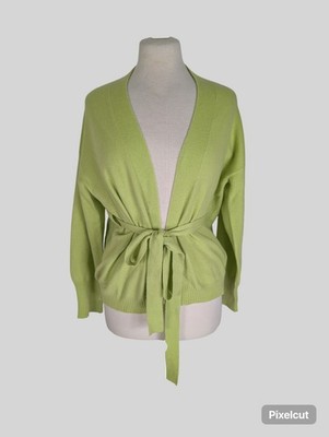 Antonella Rizza lime 100% cashmere wrap jumper size UK8/US4