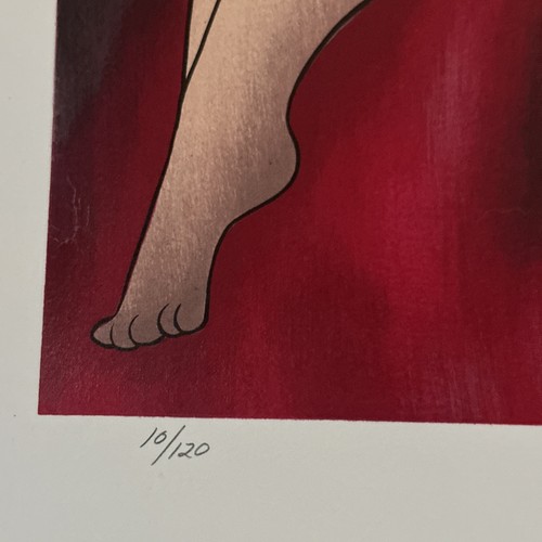 Linda Le Kinff 1998 Serigraph 16.5”x20” Untitled Woman With Cat Limited 10/120 - Picture 8 of 8