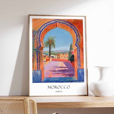 5_Marokko Poster, Islamische Deko, Islamische Kunst, Nahöstliche Kunst, Marokko Geschenk,