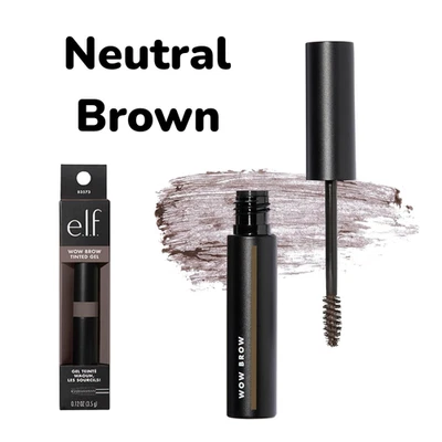 ELF Wow Brow Tinted Wax Gel Eyebrow Fibre Infused Hybrid Neutral Brown Vegan - Image 1 of 4
