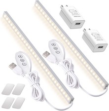 2Pack LED Under Cabinet Lighting Dimmable Under Cabinet Lights with USB Powered