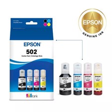 EPSON 502 BLACK MULTIPACK INK BOTTLES - CYAN MAGENTA YELLOW T502120-BCS 