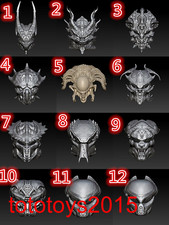 1:6 1:12 1:18 Predato Warrior Mask Men Head Sculpt For 12