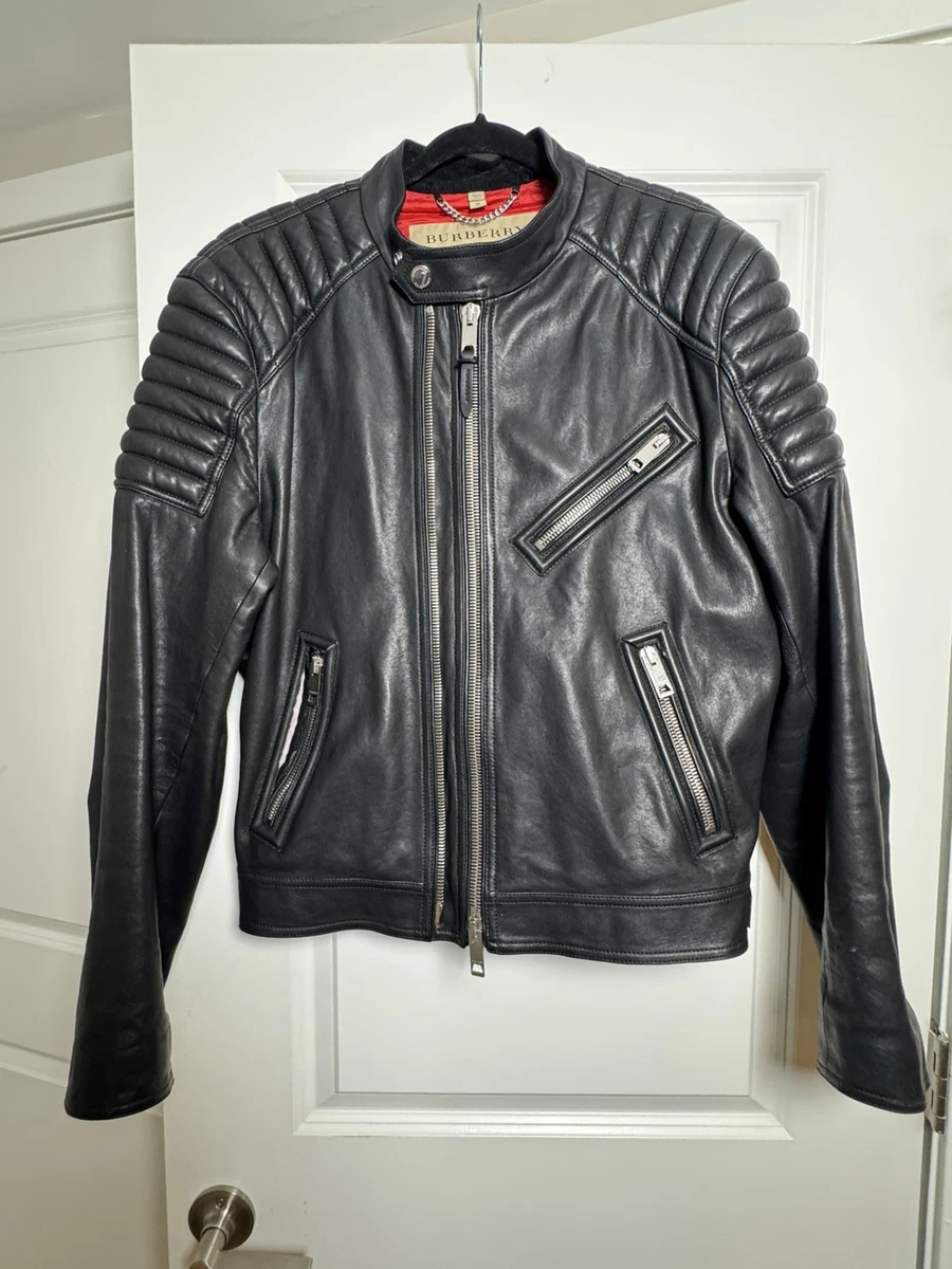 Burberry Leather Outer Shell Black Coats, Jackets & Vests for Men