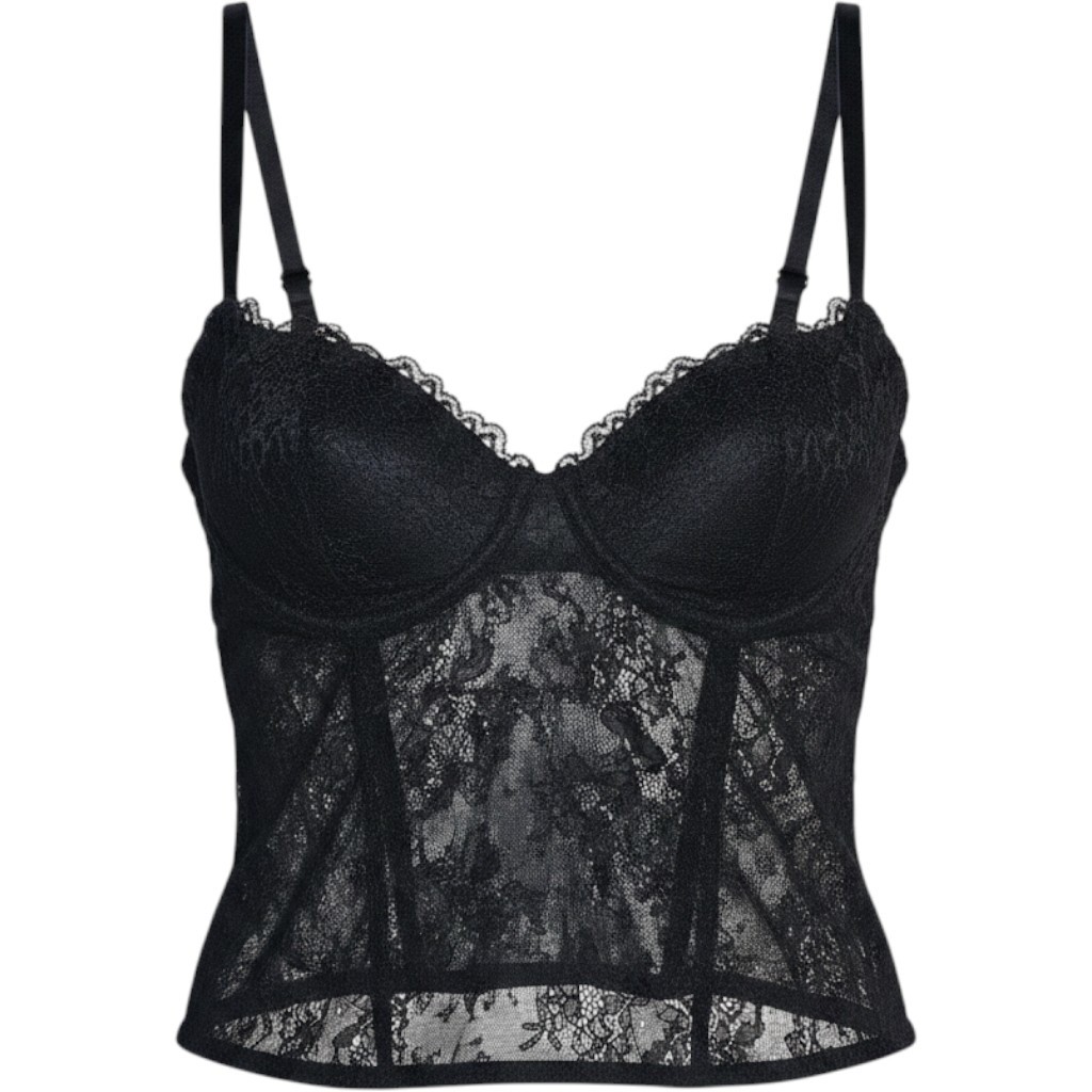 Out From Under Urban Outfitters Black Lace Corset Bustier Top Underwire Lg. NWT