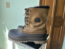 VTG 90s Sorel Duck/Snow Boots-10-Canada/USA Made-Wool Line-Suede-Steel-Excellent