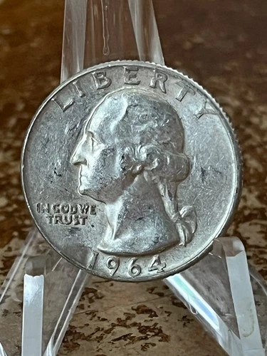 1964-D Washington SILVER Quarter Denver Mint USA Collector Coin 90% Ag # RJ194