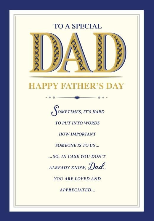 Father's Day Card To A Special Dad. 23x15cm