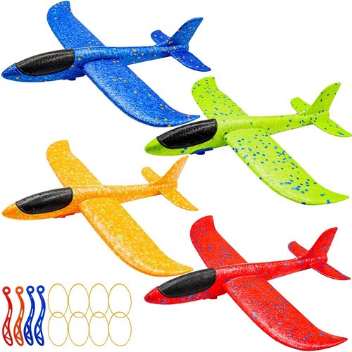 4 Pack Airplane Toys, Throwing Foam Plane with 13.6 inches Wingspan for Outdo...