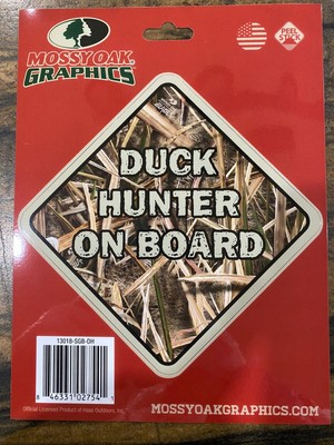 LOT of 50, Mossy Oak DUCK HUNTER ON BOARD Vinyl Decal Vehicle/Truck/SUV sticker