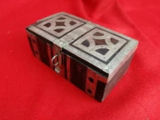  Antique box, ebony and silver box   