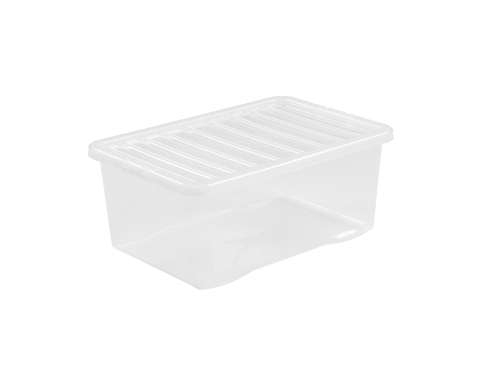 10 x 45 Litres Clear Plastic Large Storage Box With Lids Home Office