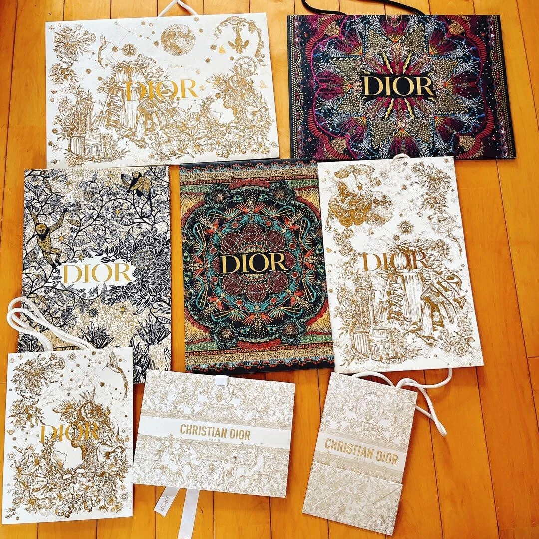 RARE Lot de sacs cadeaux papier Dior authentiques vacances limitées 2479