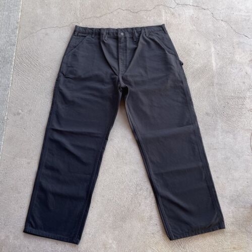 Carhartt Pants Mens 44x32 Black Canvas Carpenter Loose Straight Fit B11 BLK NEW