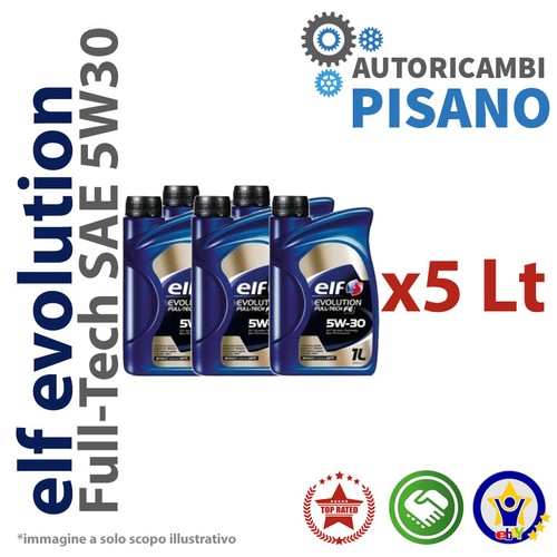 5 LITRI DI OLIO MOTORE ORIGINALE ELF EVOLUTION TECH FE 5W30 RN0720 C4 ...