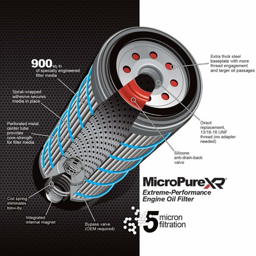 PPE Diesel 114000555 01-19 GM 6.6L Duramax Engine Oil Filter - MicroPure Extreme - Picture 2 of 4
