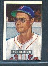 1951 Bowman #307: WALT MASTERSON "Boston Red Sox" ~ EX mc