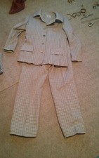 015 Funky Vintage Womens Pants Disco Plaid Hip Huggers Size 14