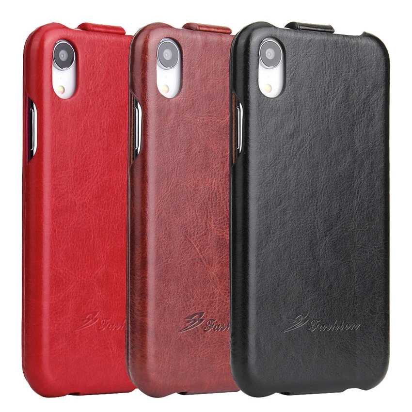 For iPhone 17/16e/15/14/13/12/11 XR SE Vertical Flip Case PU Leather Pouch Cover - Image 2 of 4