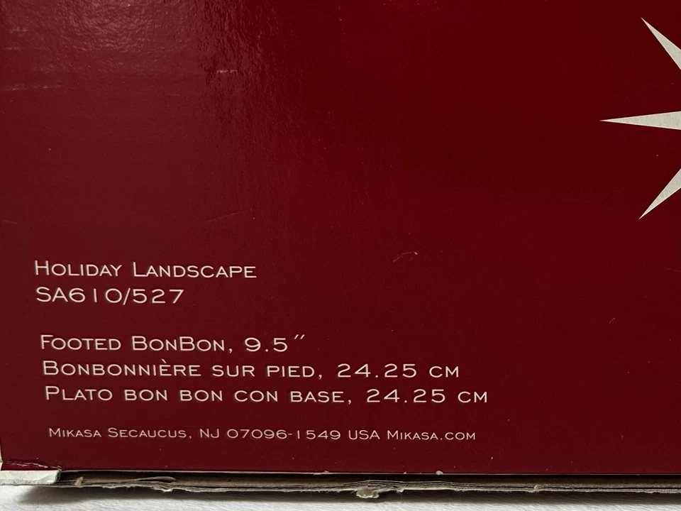 MIKASA Vacaciones Navidad Paisaje Cristal Patas Bon Bon 9.5" Hecho en Alemania Foto 2 de 4