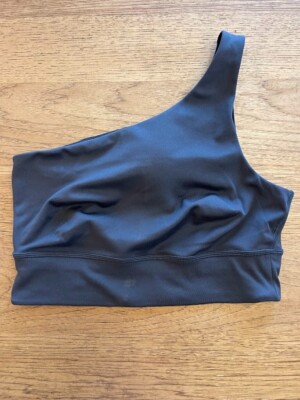 Victoria's Secret Dark Gray  SMALL One Shoulder Lightly Lined Sport Bra VS