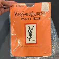 Vintage 1970s Yves Saint Laurent Panty Hose Cool Taupe Outsize 170-215 5-6  YSL