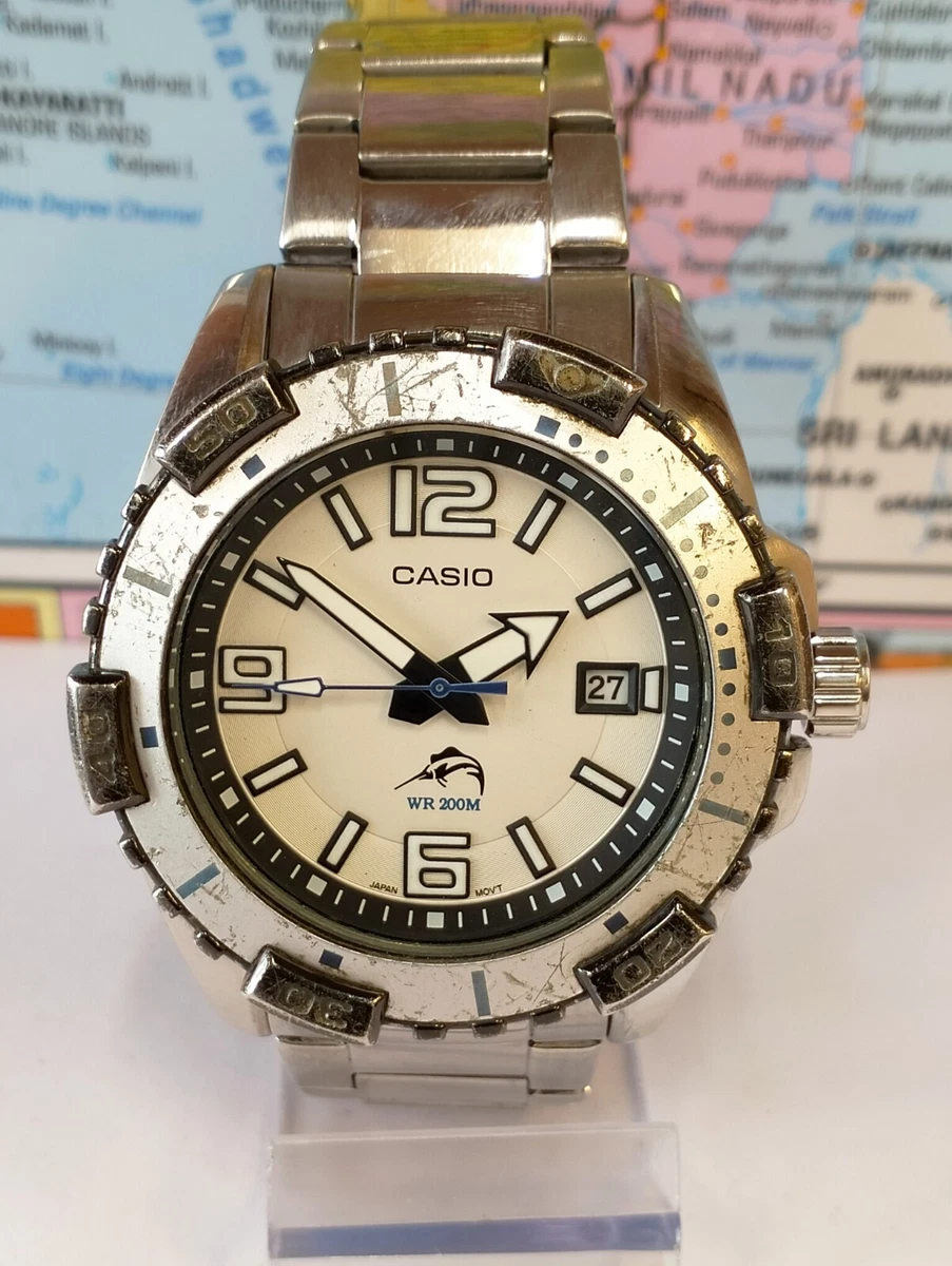 CASIO QUARTZ WHITE DIAL MDV 105 JAPAN MEN S FULL WORKING ALL ORG