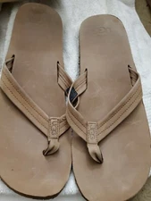 UGG AUSTRALIA CAMANO MEN'S Size 15 FLIP FLOP THONG SANDAL 3159 TAN EUC 