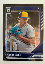 2024 Donruss Optic black velocity ABNER URIBE #ed 3/39! Milwaukee Brewers