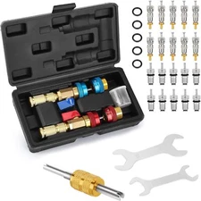 R134A R1234YF Valve Core Quick Remover Installer Tool Set, High Low Pressure