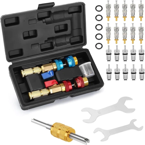 R134A R1234YF Valve Core Quick Remover Installer Tool Set, High Low Pressure US