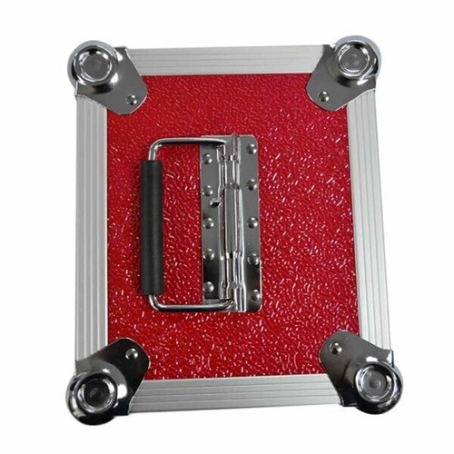 2 X NEO RED Aluminium DJ Storage Carry Case Holds 100 Vinyl 7" Single Records HQ - Afbeelding 19 van 24