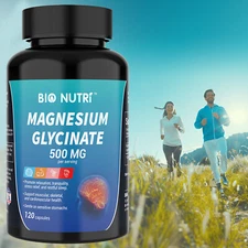 Magnesium Glycinate 500mg - For Sleep, Stress Relief Support Bone, Muscle Health