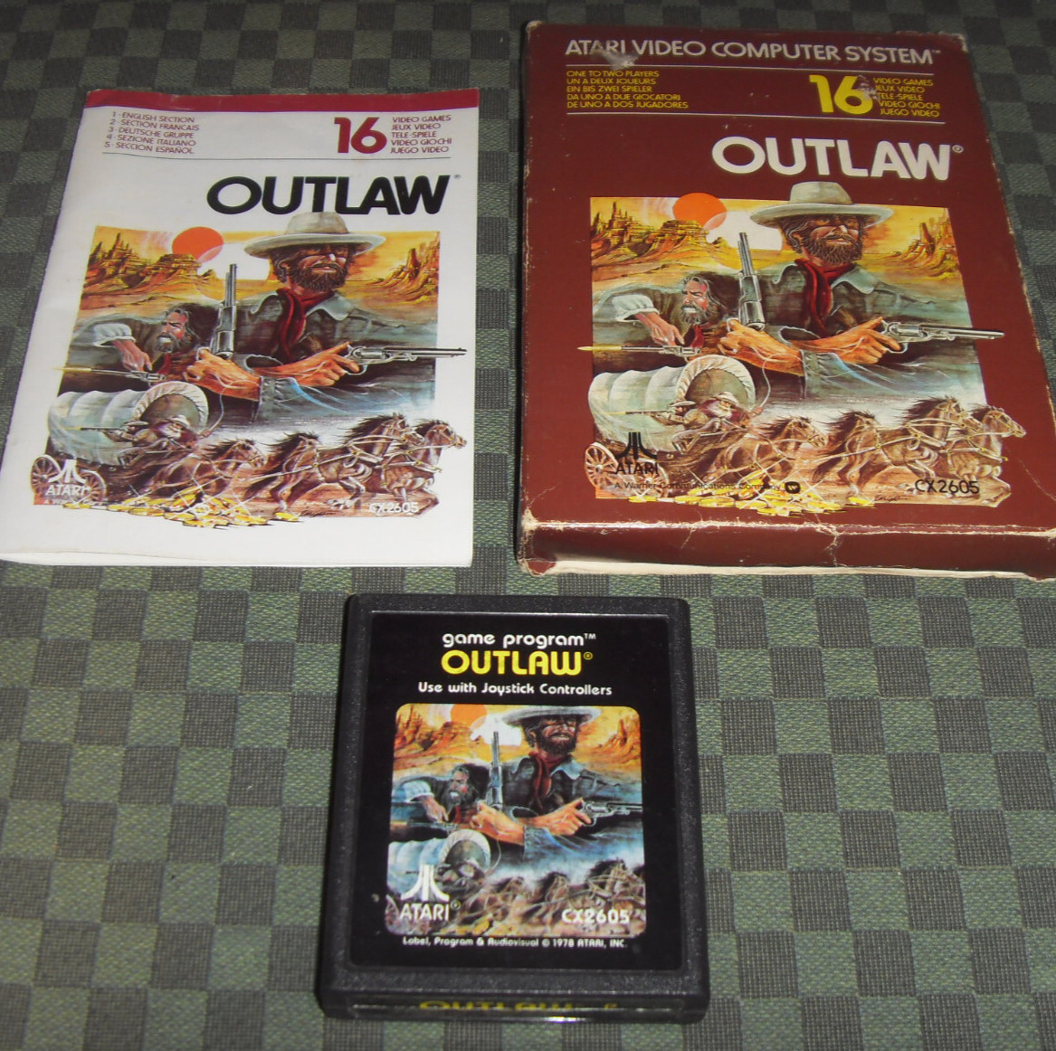 BOITE 5 LANGUES - Outlaw - Atari 2600 VCS pal 1978 multilingue européenne