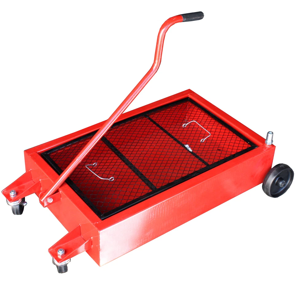 Low Profile 10 Gallon Waste Oil Drain Pan Tank Steel Reservoir Quick Oil Change - Image 3 of 4