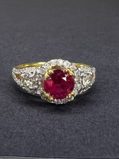 9ct YELLOW GOLD NATURAL RUBY & DIAMOND RING VALUED $1699