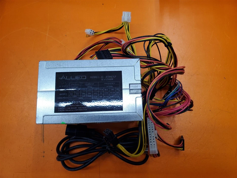 ⭐️⭐️⭐️⭐️⭐️ Desktop PC Power Supply Allied AL-D500EXP 500W + Power Cord - Image 3 of 4