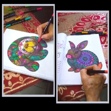 Mandala coloring book for adults Zen Southern Animals Made in USA.