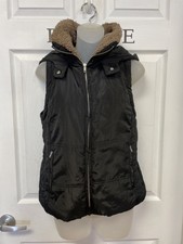 Zenana Black Vest Hooded Women’s L (a)