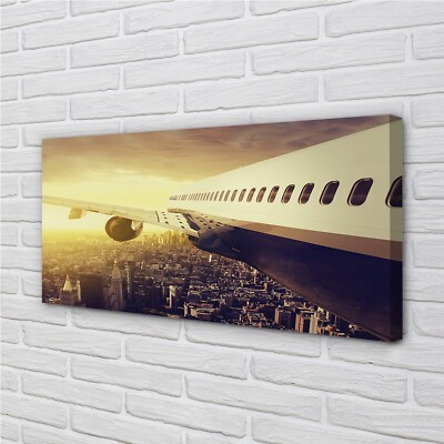 Tulup Leinwandbild 120x60 Wandkunst Flugzeug City West
