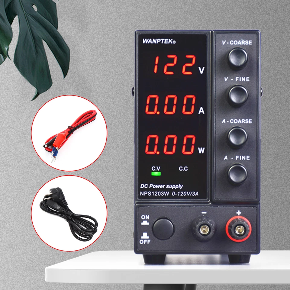 Bench Power Supply Variable0-120V 0-3A DC Power Supply Regulated for Lab 360W - Bild 2 von 4