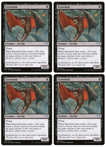 MTG - 4 x Eyetwitch (Playset) - Uncommon with Learn - Strixhaven (STX) - M/NM - Foto 1 di 1