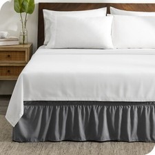 Bare Home Adjustable Wrap Around Ruffled Bed Skirt - 15-inch Tailored Drop